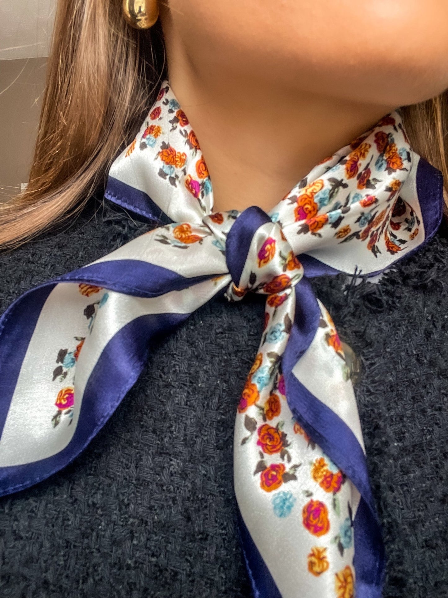 Tied around the neck silk scarf , mulberry silk by dimo