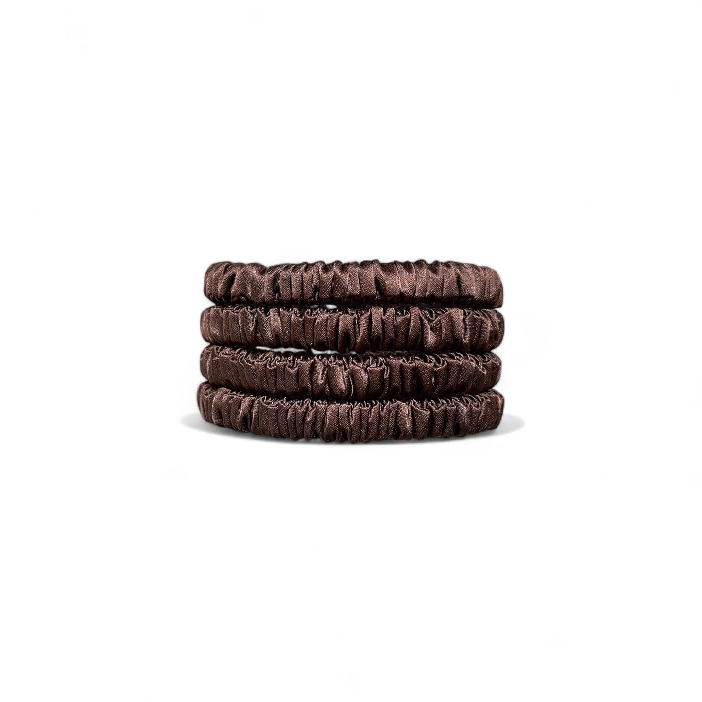 best silk hair scrunchies brown set of 4 by dimo