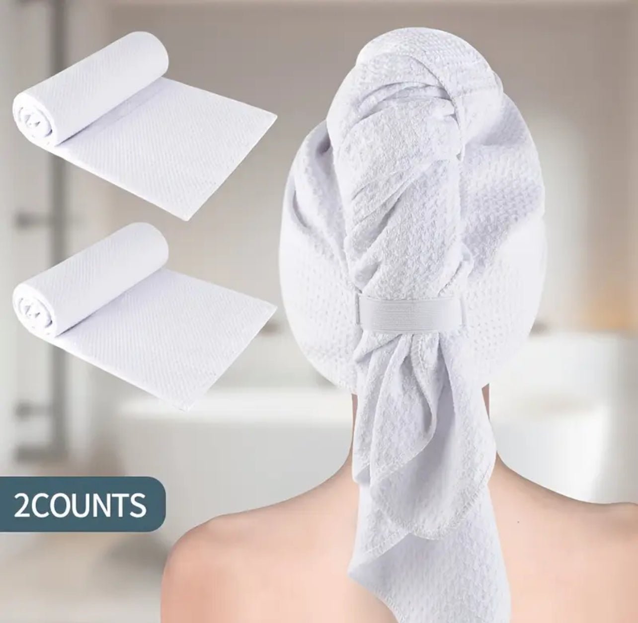 2 Soft Microfiber Towels for hair