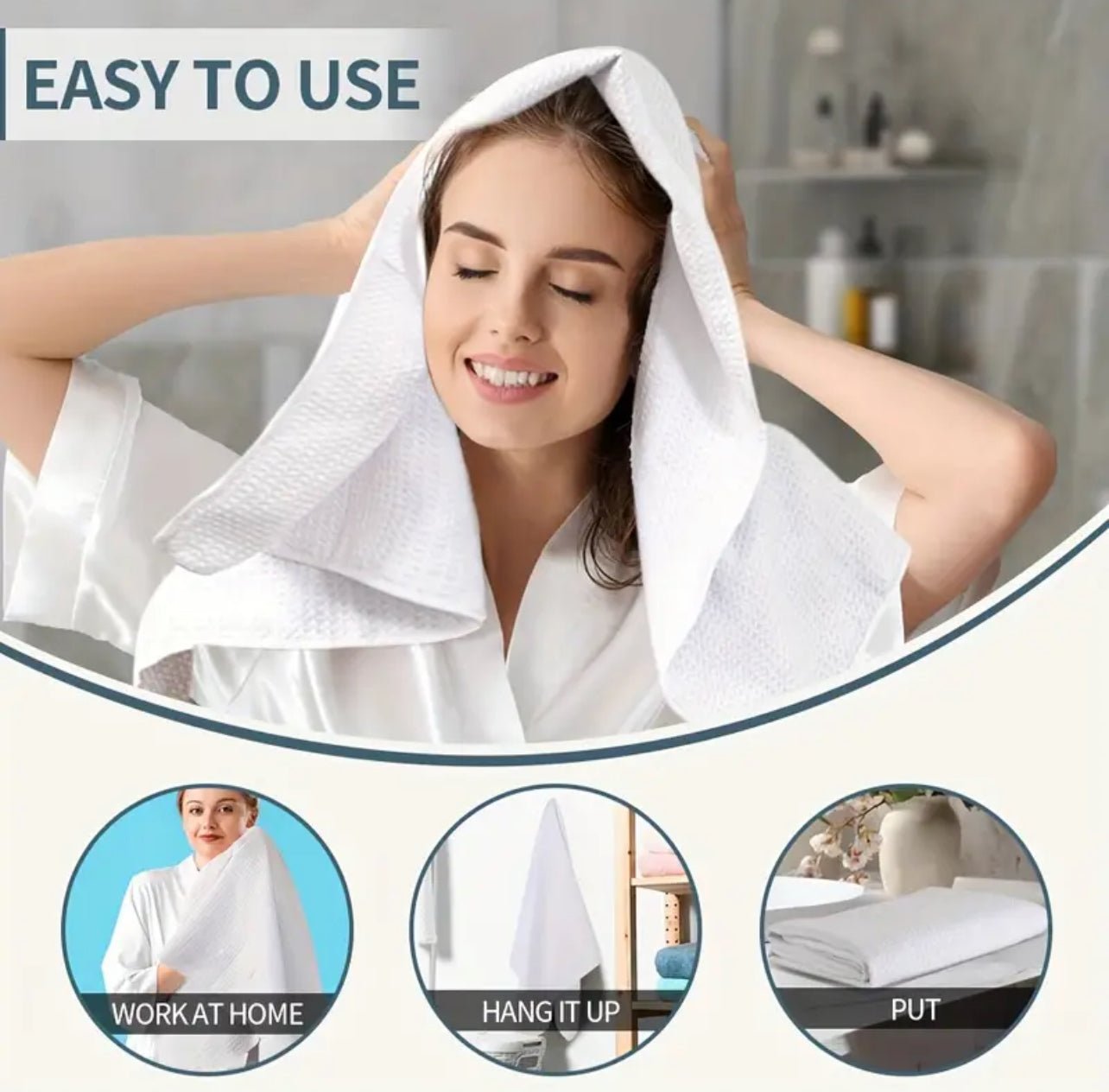 2 Soft Microfiber Towels for hair