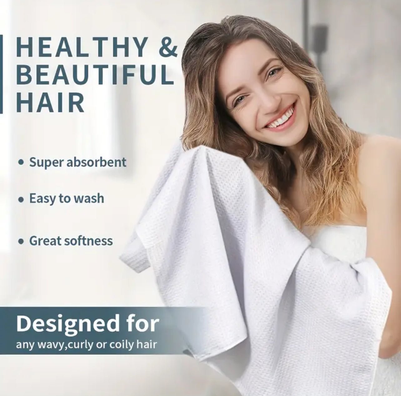 2 Soft Microfiber Towels for hair
