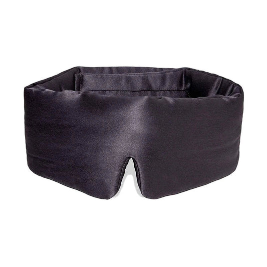 Soft and comfortable silk sleep mask for a restful night's sleep, in dark grey color