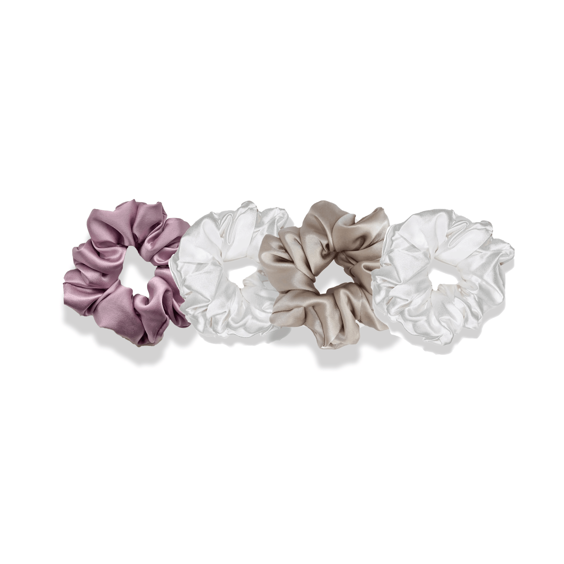 silk hair scrunchie set, large, designed to avoid hair creases