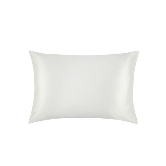 Luxury white mulberry silk pillowcase, crafted to reduce wrinkles, prevent hair damage, and promote smoother, healthier skin while you sleep.