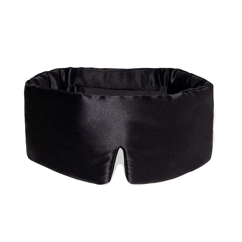 dimo Silk sleep mask in luxurious black, crafted from premium mulberry silk to protect your skin and hair while ensuring a restful night’s sleep.