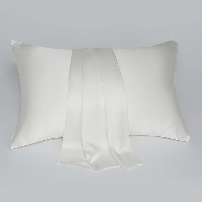 dimo white silk pillowcase concealed zipper organic 