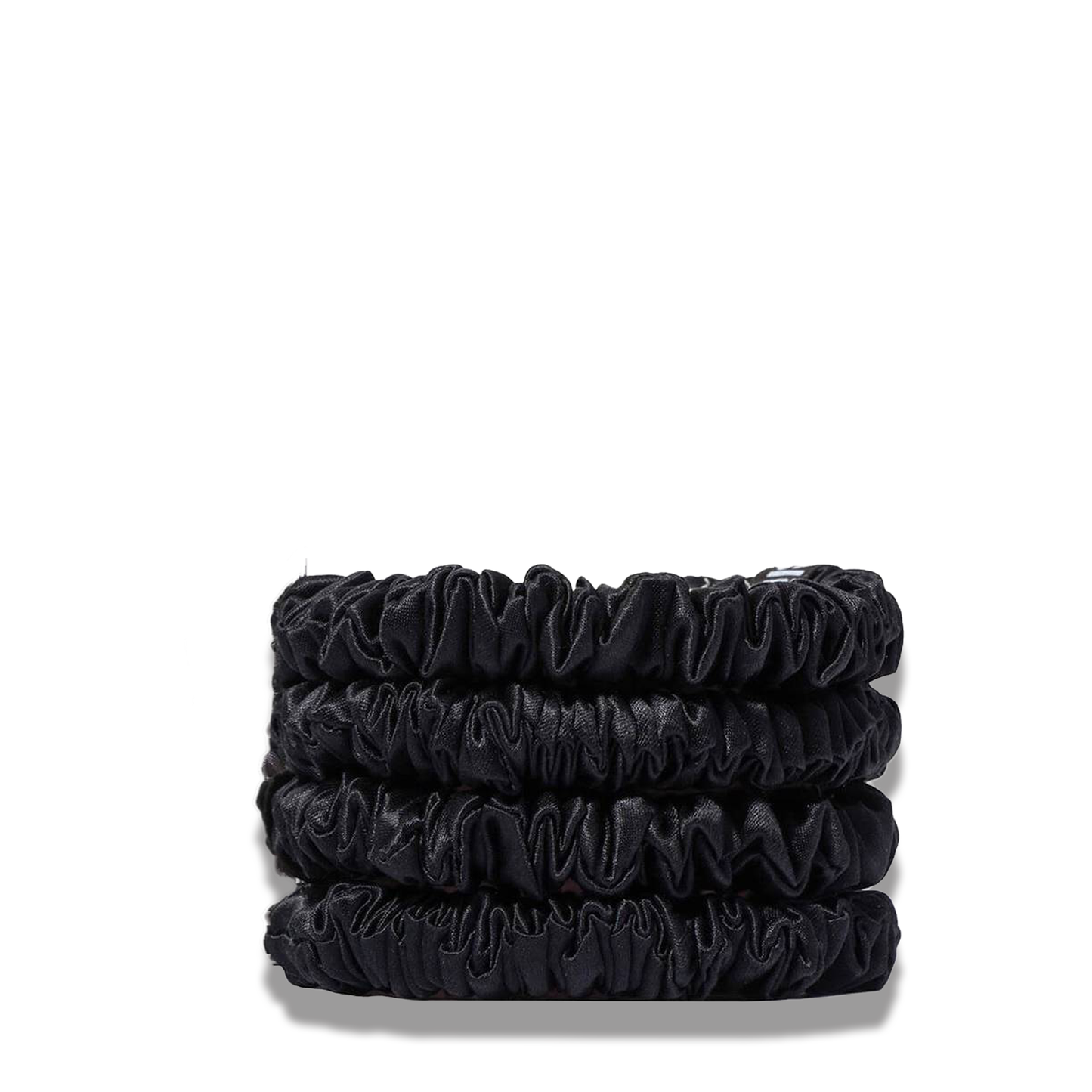 100% Silk Hair Scrunchies - Midnight Black