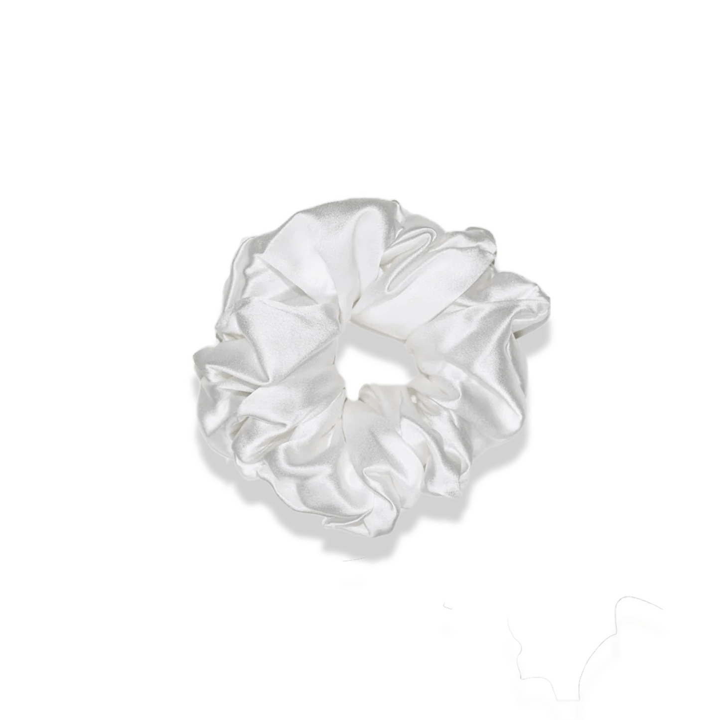 Silk Hair Scrunchie - White - Dimo